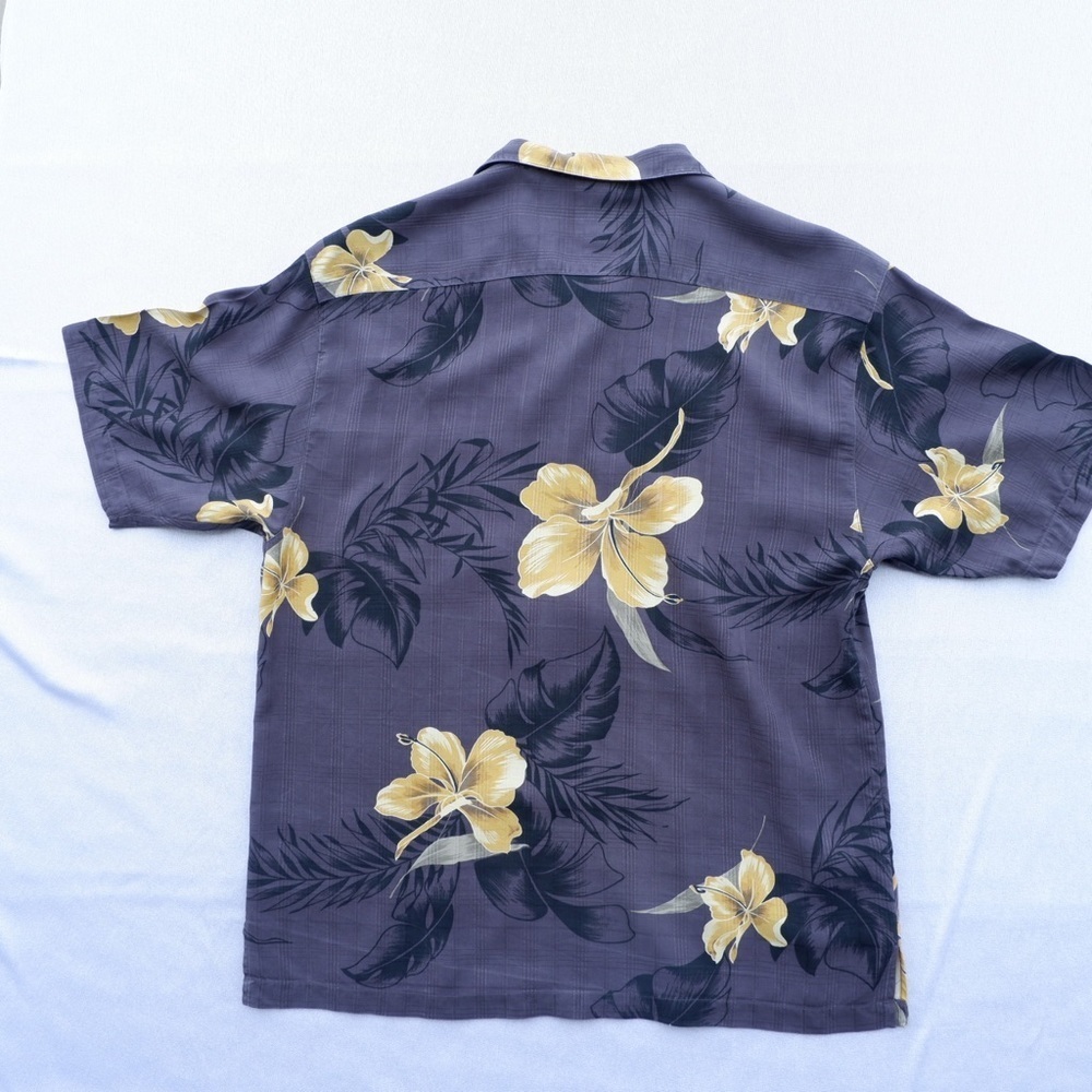 Tommy Bahama Camp Shirt Mens Large Button Up Short Sleeve Floral Tropical Silk - Picture 15 of 16